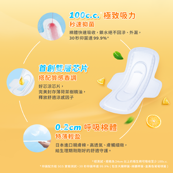 透芯涼感棉 檸橙派對