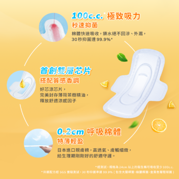 透芯涼感棉 檸橙派對