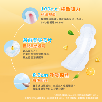 透芯涼感棉 檸橙派對