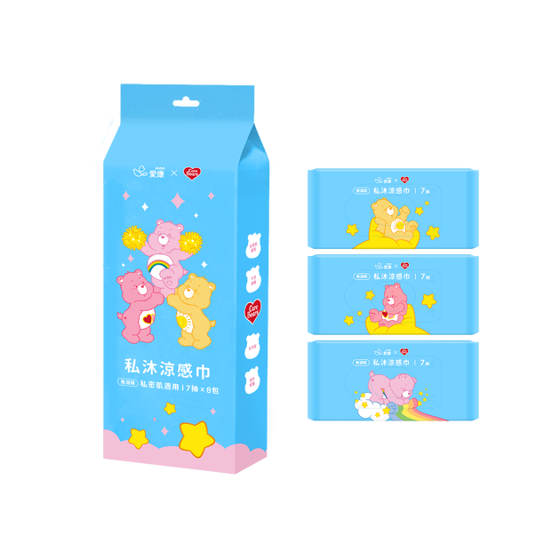 【CARE BEARS聯名款】私沐涼感巾(7抽)8包